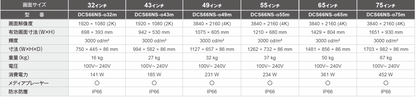 【屋外用・IP66_自然冷却】壁掛型デジタルサイネージ密閉型[32～75インチ]