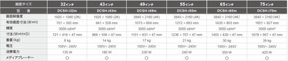 【屋内用・超高輝度】壁掛/天吊/自立デジタルサイネージ（薄型）[32～75インチ]