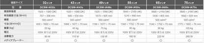 【屋内用・横画面】自立型デジタルサイネージ[32～75インチ]