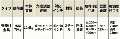 【壁掛金具】MKB-PP4370